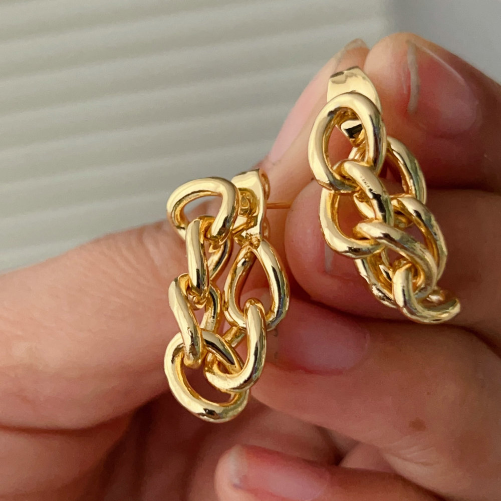 Metal chain earrings