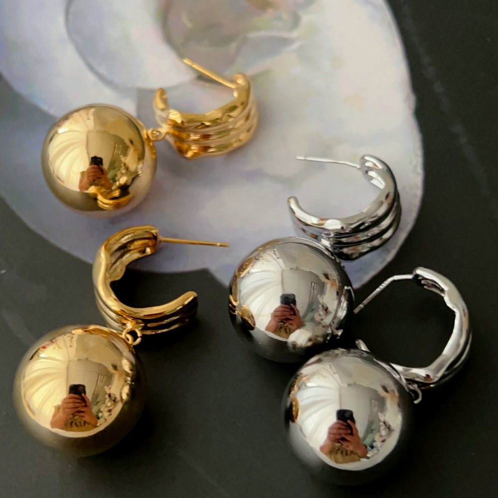 Big ball drop earrigs