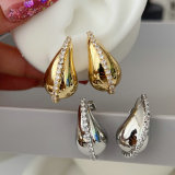 Water drop metal earrings