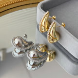 Water drop metal earrings