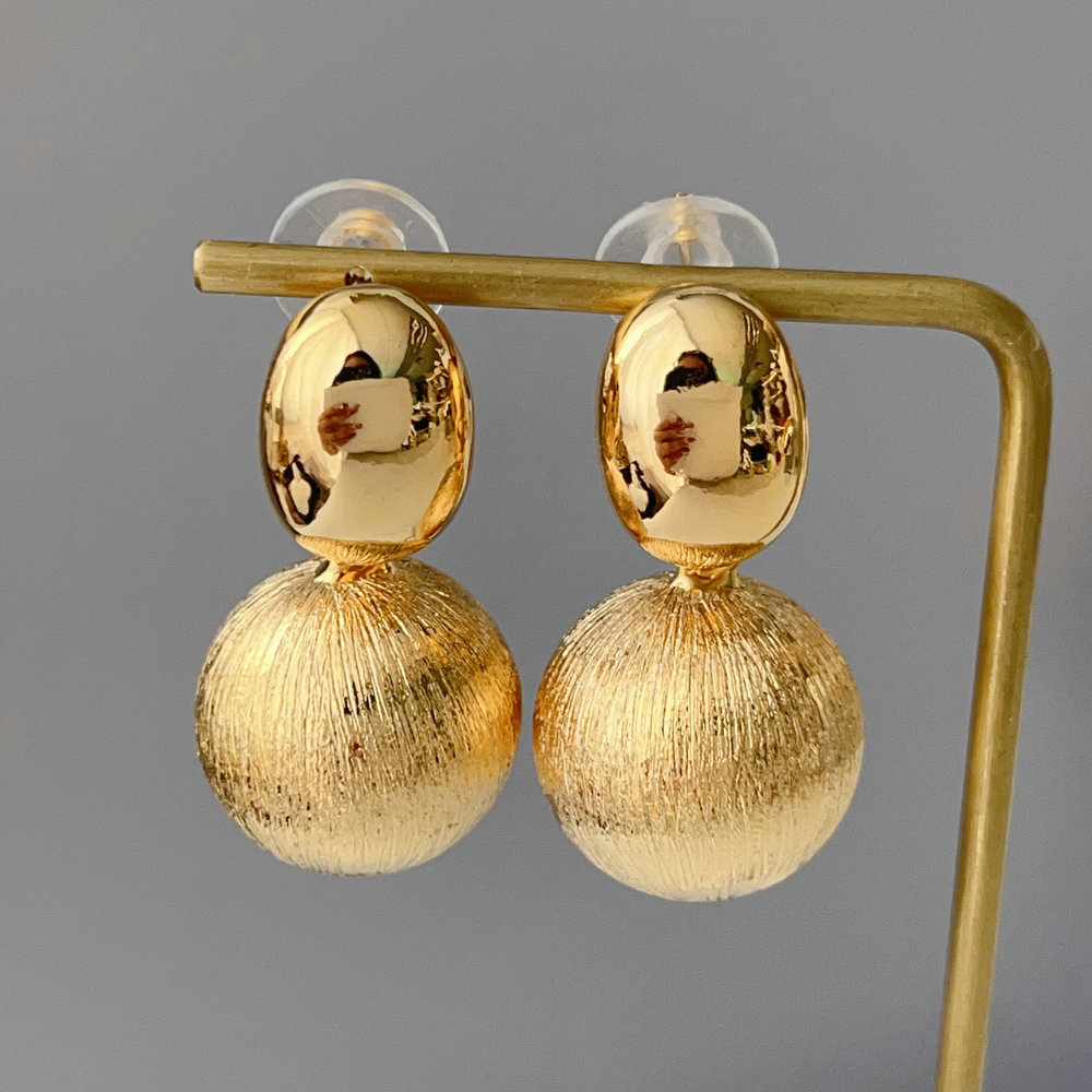 Big ball drop earrings
