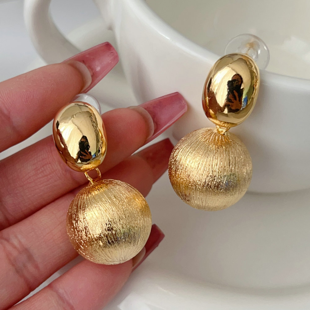 Big ball drop earrings
