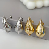 Water drop metal earrings