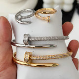 Pave nail bangle with ring