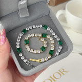 Green tennis chain bracelet