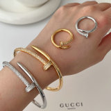 Pave nail bangle with ring