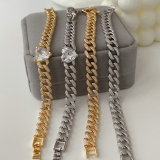 Pave heart zircon tennis bracelet