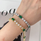 Green tennis chain bracelet