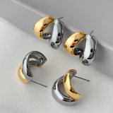 Silver and gold mix hoop