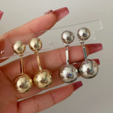 Gold bead earrings