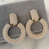 Round pearl earrings