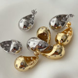 Pave chunky water drop earrings