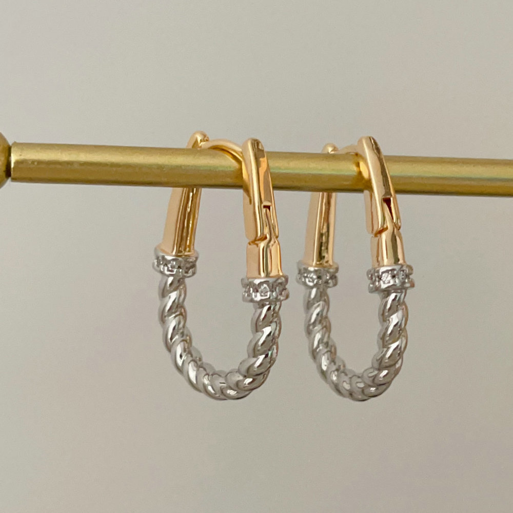 U silver and gold mix u hoop