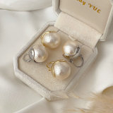 Big pearl drop earrings