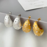 Metal chunky water drop earrings