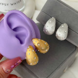 Metal chunky water drop earrings