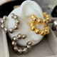Gold bead chunky ear cuff
