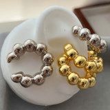 Gold bead chunky ear cuff