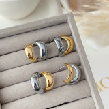 Silver and gold mix hoop