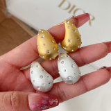 Metal chunky water drop earrings