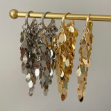 Leaf charm tassel earrings
