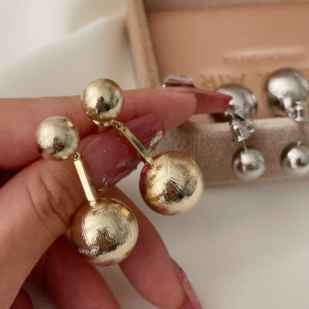 Gold bead earrings