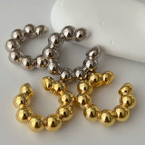 Gold bead chunky ear cuff