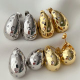 Pave chunky water drop earrings
