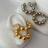 Gold bead chunky ear cuff
