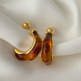 Brown acrylic earrings
