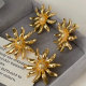 Metal chunky flower earrings