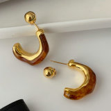 Brown acrylic earrings