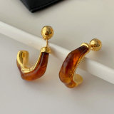 Brown acrylic earrings