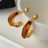 Brown acrylic earrings