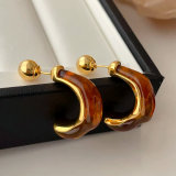 Brown acrylic earrings