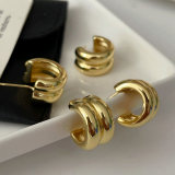Metal chunky style earrings