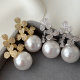 Flower pear earrings