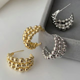 Bead fan earrings