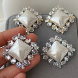 Square pearl earrings