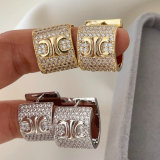 Pave zircon fat earrings
