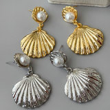 Metal shell earrings