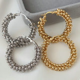 Handmade beaded hoop earrings