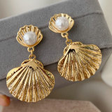 Metal shell earrings