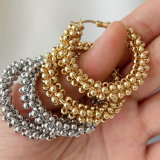 Handmade beaded hoop earrings