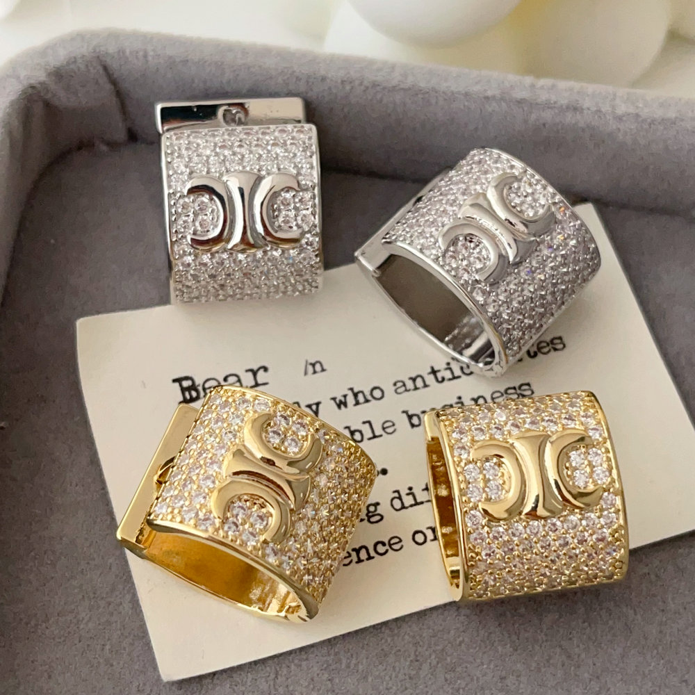 Pave zircon fat earrings