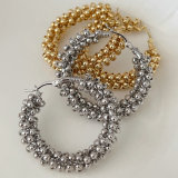 Handmade beaded hoop earrings