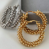 Handmade beaded hoop earrings