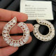 Pave chunky s shape earrings