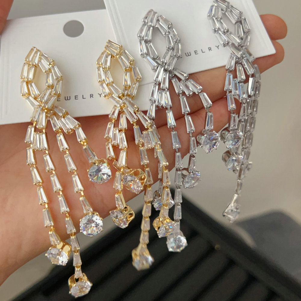 Blig pave crystal tassel earrings