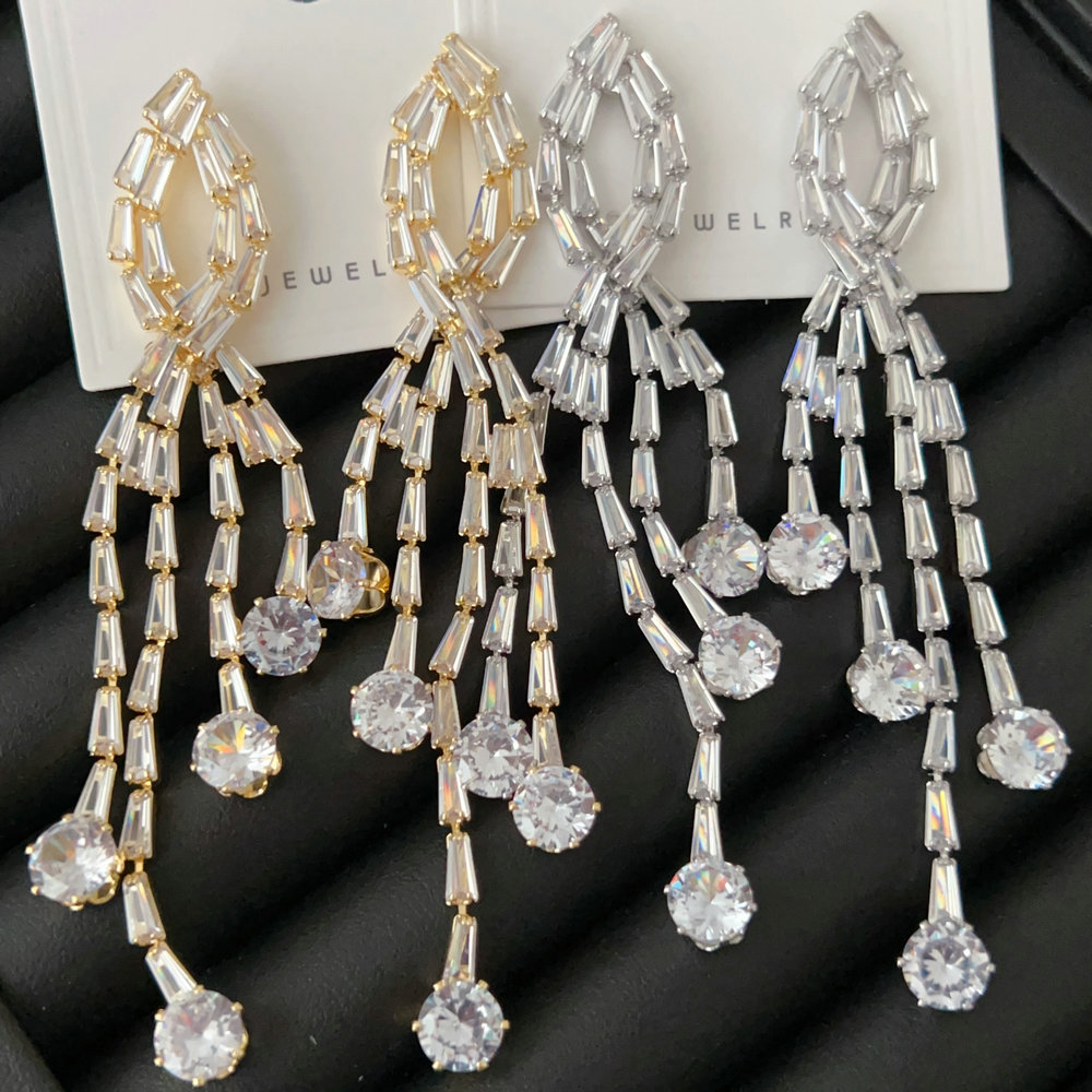Blig pave crystal tassel earrings